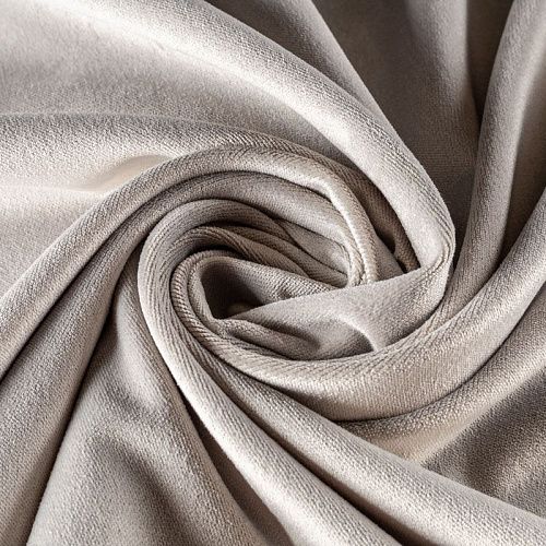 Ткань портьерная бархат 507-02-03 светло-серебристый однотонный