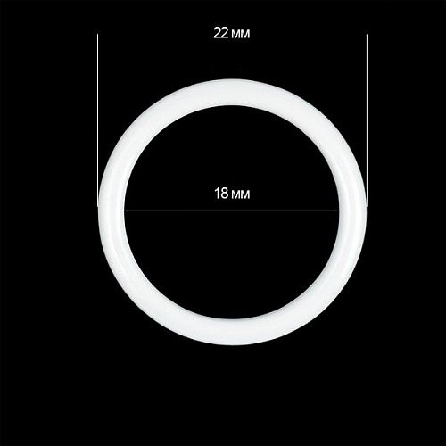 Кольцо для бюстгальтера TBY 18 мм металл 2 шт H1501 белый 