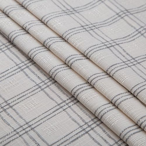 Лен натуральный 035-20207 молочный клетка