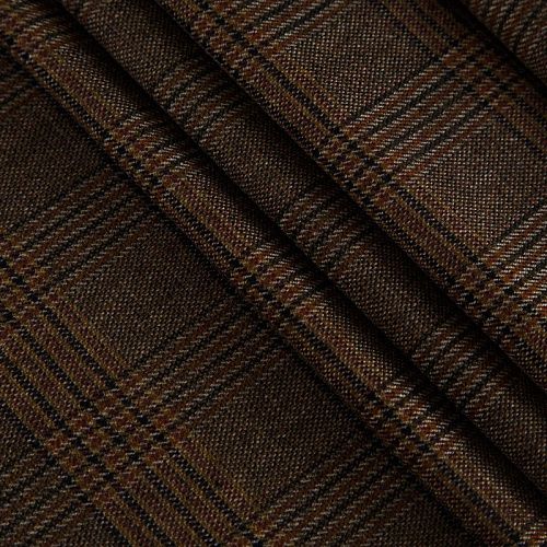 Ткань костюмная 025-14418 коричневый принтованный