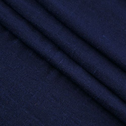 Трикотаж льняной 056-16737 темно-синий однотонный