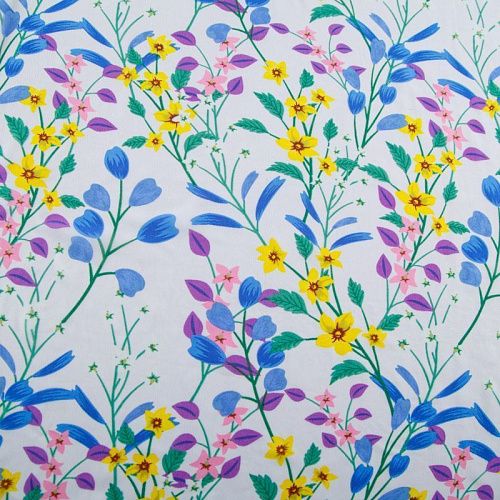 Шифон 068-13080 белый принтованный