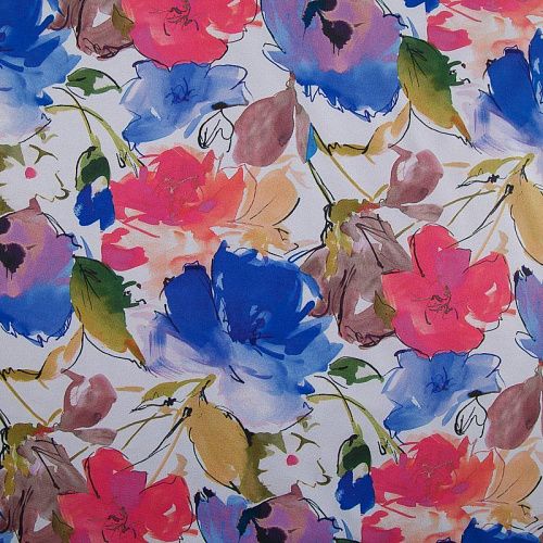 Ткань плащевая 042-16981 белый принтованный