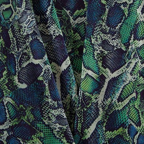 Шелк синтетический 065-13923 салатовый принтованный