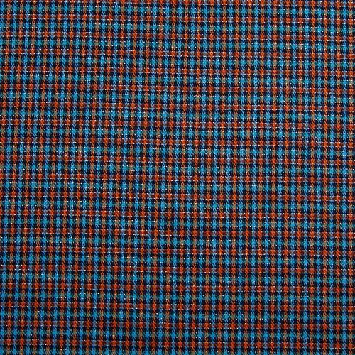 Ткань костюмная с люрексом 025-12135 лазурно-оранжевый