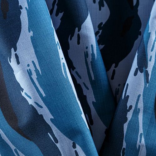 Коттон камуфлированный 020-09947 сине-голубой принтованный