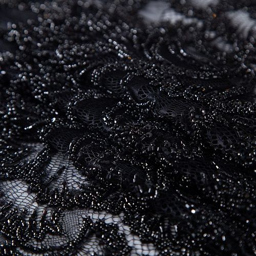 Шантильи с вышивкой и бисером 031-19788 черный