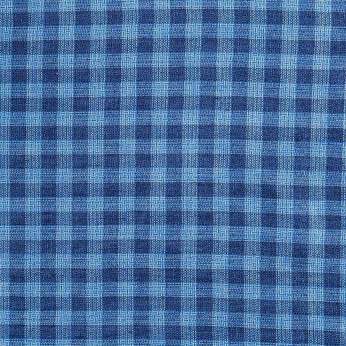 Лен натуральный 035-08557 синий принтованный