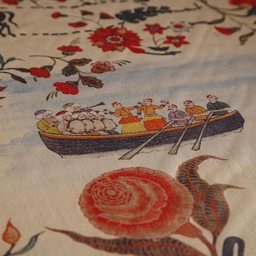 Шерсть плательная 066-14807 светло-бежевый принтованный