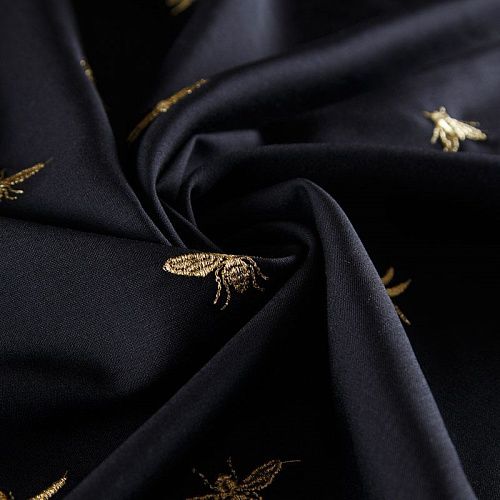 Ткань костюмная с вышивкой 025-12279 черный