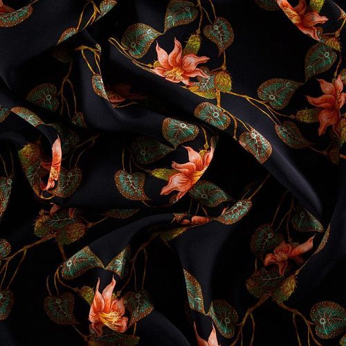 Вискоза 009-16550 черный принтованный