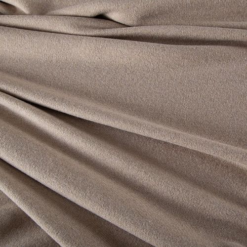 Трикотаж шерстяной вязаный 056-19827 бежевый однотонный