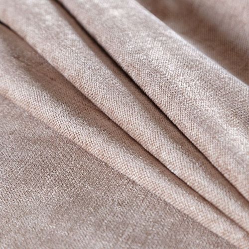 Ткань портьерная шенилл h-300 см 21-02-00088 бежевый однотонный