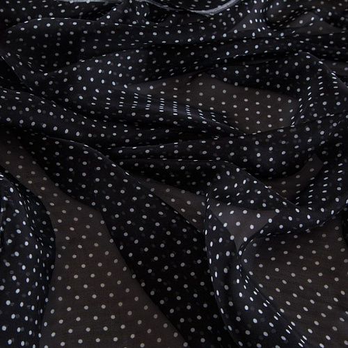 Шифон 068-16538 черный принтованный