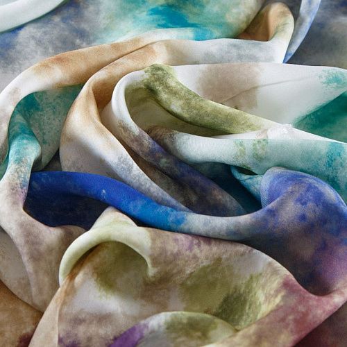 Твил-штапель 069-12760 белый принтованный