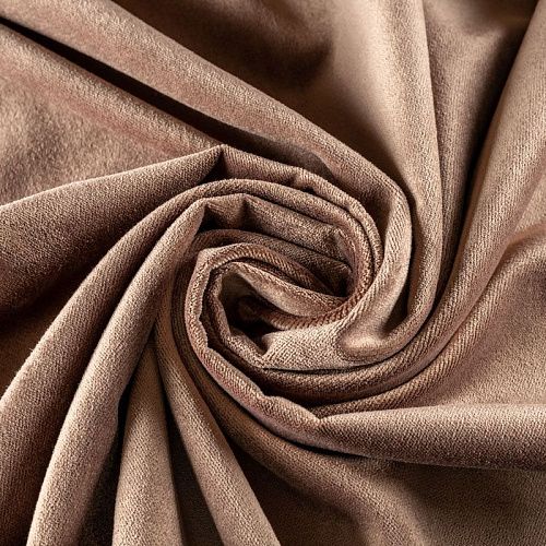 Ткань портьерная бархат 529-02-141 мокрый песок однотонный