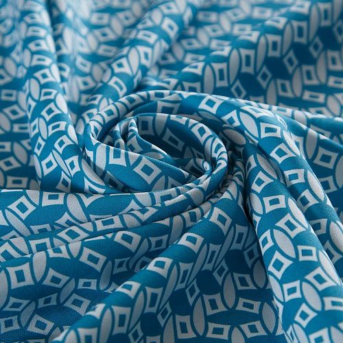 Вискоза "Лоренцо" 036-17414 бирюзово-голубой принтованный