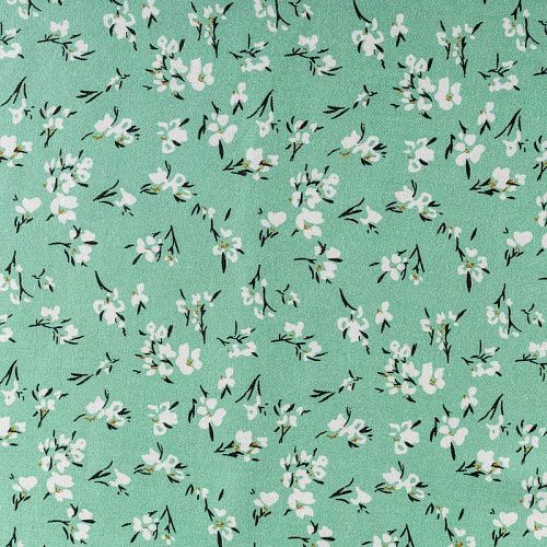 Твил-штапель 069-00356 нефритовый принтованный