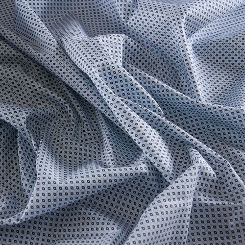 Ткань плательно-рубашечная стрейч 049-11935 голубой принтованный