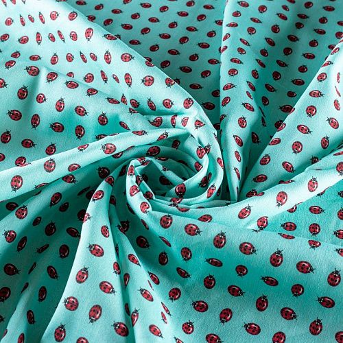 Шелк-лен натуральный К18-075 ментоловый принтованный