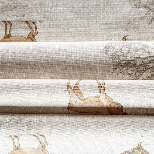 Ткань портьерная 19-02-04716 экрю принтованный