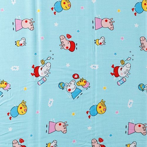 Штапель 069-08272 ментоловый принтованный