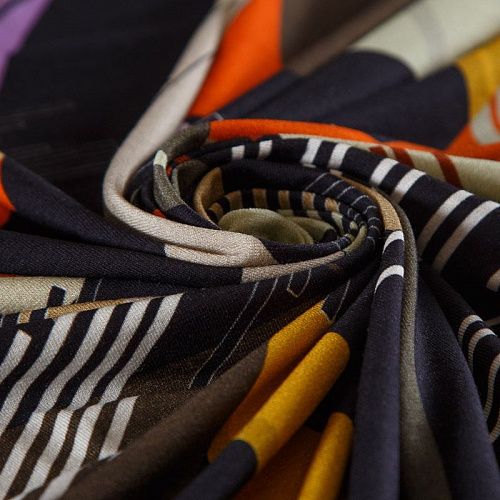 Трикотаж 056-16322 черный принтованный