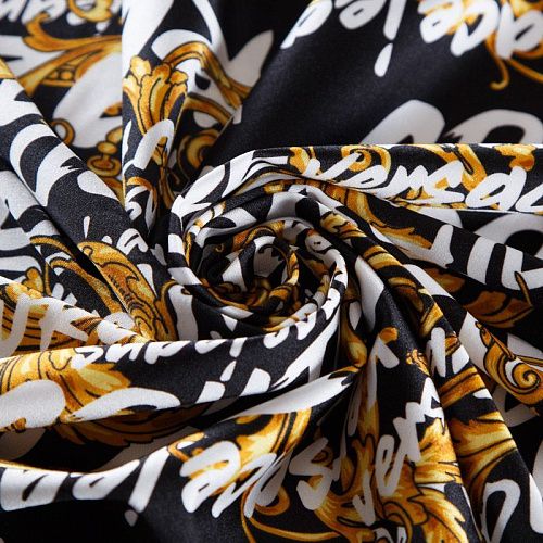 Лайкра 005-12472 черный принтованный