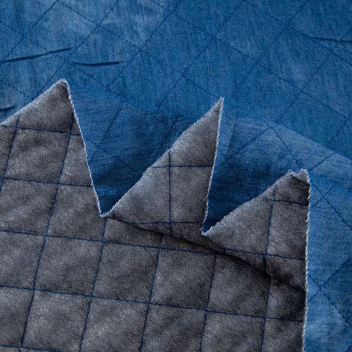 Курточный стеганный джинс с утеплителем 033-20085 синий