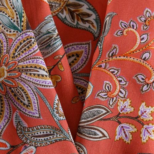 Вискоза Etro 009-12185 коралловый принтованный