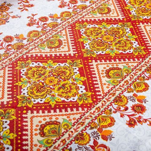 Рогожка 048-20425 белый принтованный