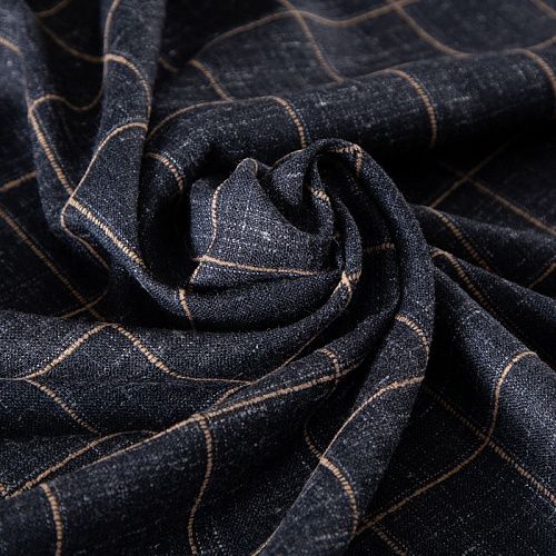 Ткань костюмная 025-19950 черный меланж клетка