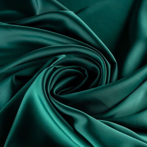 Креп-сатин К33-844 темно-зеленый однотонный