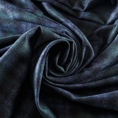 Ткань костюмная 025-09651 сине-зеленый принтованный