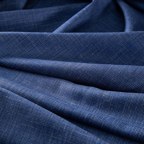 Ткань костюмная 025-19981 сине-голубой клетка