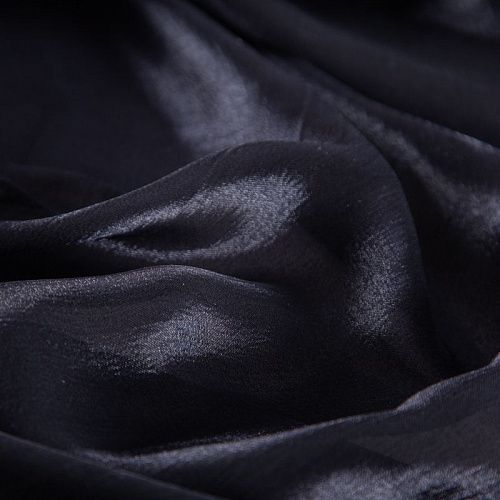 Шифон шелковый с люрексом 068-20356 черный