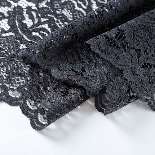 Гипюр 012-07366 черный однотонный