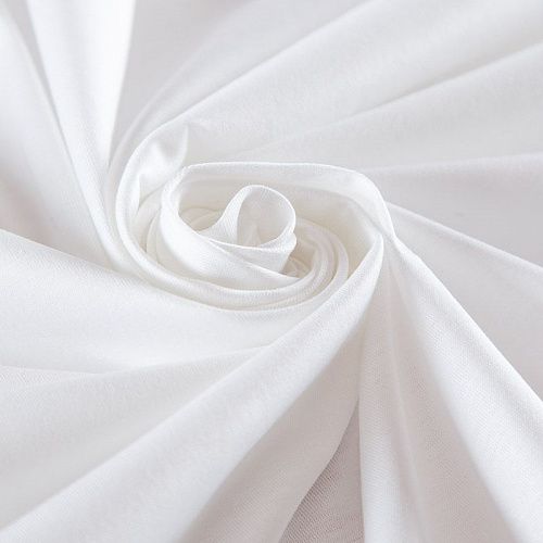 Трикотаж хлопковый 056-16724 молочный однотонный