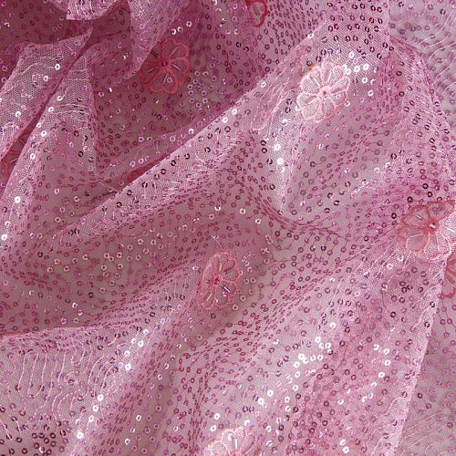 Пайетки на сетке 055-04132 холодный розовый