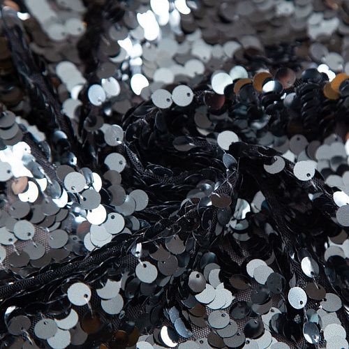 Пайетки на сетке 050-19875 черный