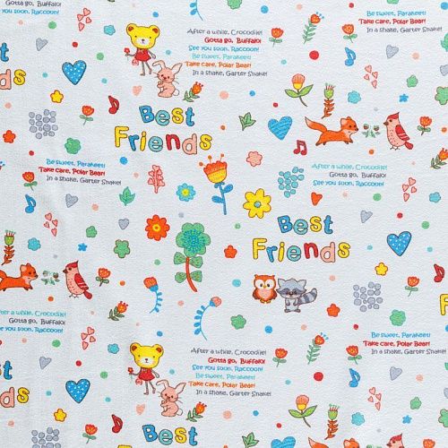 Фланель 060-08260 белый принтованный