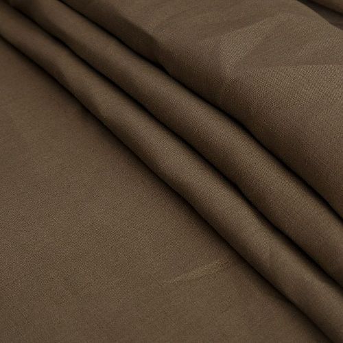 Лен натуральный 035-14722 коричневый хаки однотонный