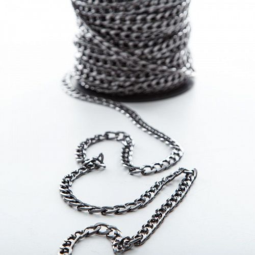 Цепь декоративная 10 мм металл 425378 темный никель 