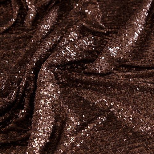 Пайетки на сетке 055-16842 шоколадный