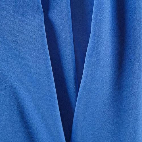 Креп-шифон натуральный 027-12515 насыщенный голубой однотонный