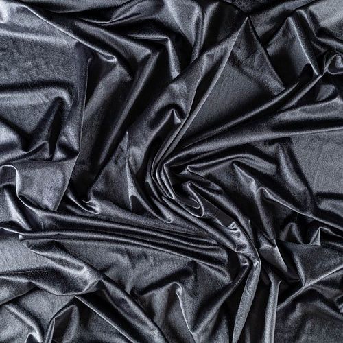 Бархат-лайкра К33-690 антрацит однотонный