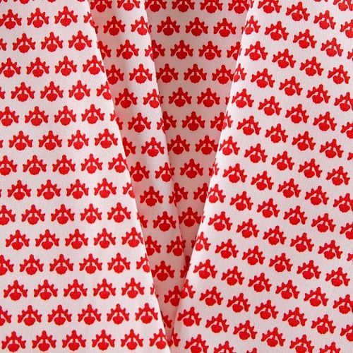 Коттон стрейч 063-12210 белый принтованный