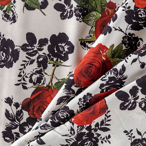 Шелк натуральный К13-036 белый принтованный