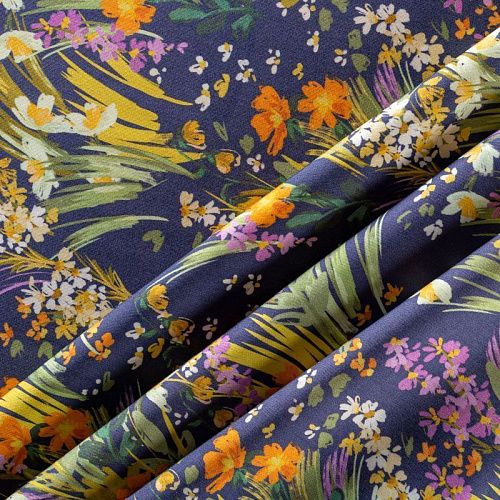 Вискоза 009-01082 темно-синий принтованный