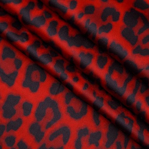 Шелк синтетический 065-13925 красный принтованный